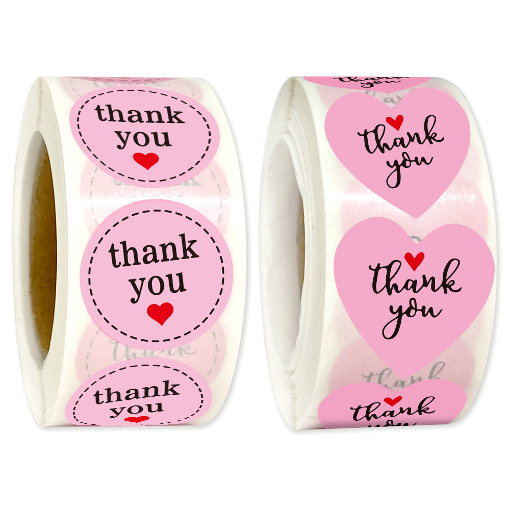 Sticker Label Roll - JCAC 500 шт./рулон, розовые круглые наклейки