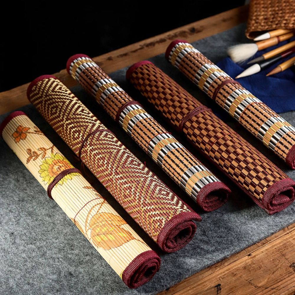 Pen Pouch Roll - Высококачественный бамбуковый держатель для кистей для